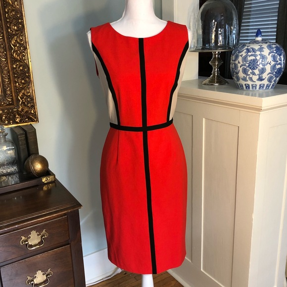 Calvin Klein Dresses & Skirts - Calvin Klein Red Sheath Dress Sleeveless
